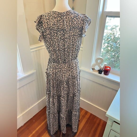 Animal Print Tiered Ruffled Maxi Dress Large Unleash Your Inner Glam-Zebra! - Picture 14 of 14